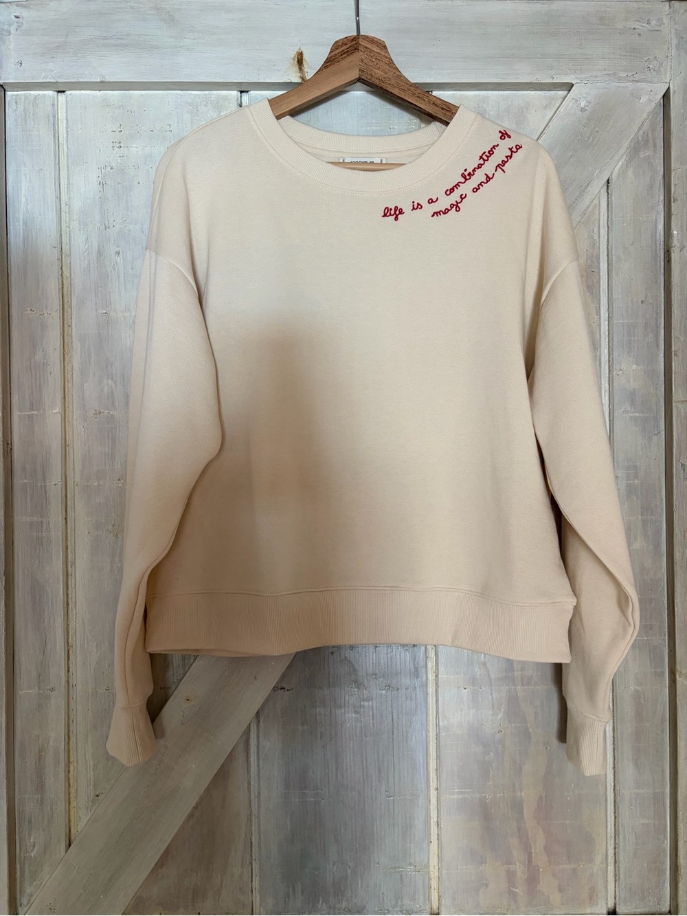 Anthropologie Maeve x Laetitia Rouget Pasta Cream Sweatshirt